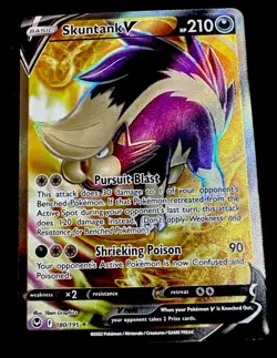 Skuntank V 180/195 NM Full Art Swsh12: Silver Tempest Pokemon TCG Holo - Image 1