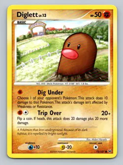 Pokemon Diglett Platinum 72/127 Light Play LP+ or Better - Image 1