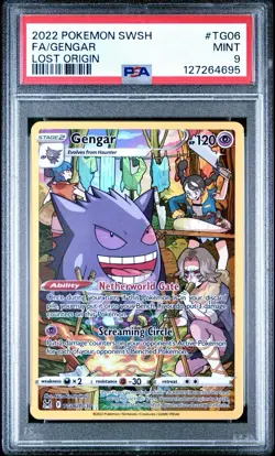 PSA 9 Gengar #TG06 2022 POKEMON SWORD & SHIELD LOST ORIGIN FULL ART - Image 1