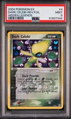 PSA 9 Dark Celebi #4 2004 Pokemon Ex Hidden Legends Rev Foil Hidden Legends - Image 1