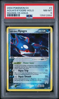 2004 POKEMON EX TEAM MAGMA VS TEAM AQUA #3 TEAM AQUA'S KYOGRE-HOLO PSA 8 - Image 1
