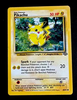 Pikachu 60/64 MP Unlimited Jungle Pokemon Tcg Vintage Moderate Play - Image 1