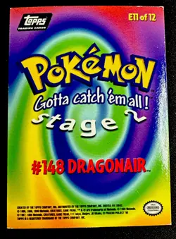 Dragonair FOIL # 148 1999 MP Topps Pokemon Blue Label TV Animation Ed E11 of 12 - Image 2