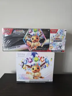 Prismatic Pokemon ETB + Sam's Club Surprise Box Factory Sealed - Image 1