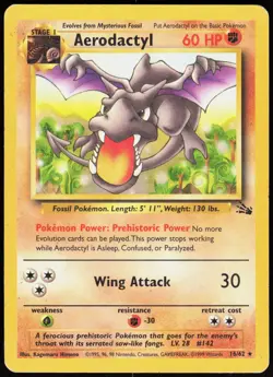 Fossil Aerodactyl 16/62 Rare Pokemon Unlimited MP - Image 1