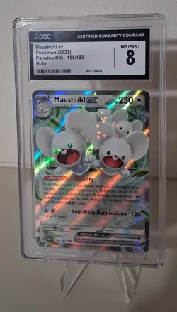 2023 Pokemon Maushold ex Paradox Rift #155/182 Holo CGC 8 🔥 - Image 1