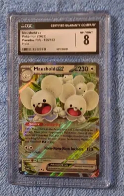 2023 Pokemon Maushold ex Paradox Rift #155/182 Holo CGC 8 🔥 - Image 3