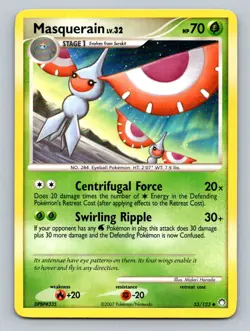 Pokemon Masquerain Mysterious Treasures 55/123 Light Play LP+ or Better - Image 1