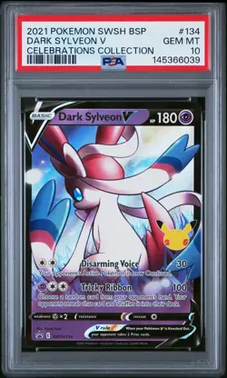 2021 POKEMON SWSH BLACK STAR PROMO CELEBRATIONS COLLECTION DARK SYLVEON V PSA 10 - Image 1