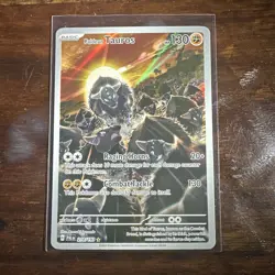 Pokemon Paldean Tauros Illustration Rare 130 HP SV02 Paldea Evolved 218/193 - Image 1