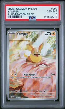 2025 POKEMON PFL EN-PHANTASMAL FLAMES ILLUSTRATION RARE #099 YAMPER PSA 10 - Image 1