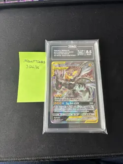 TAG 8.5 PIKACHU & ZEKROM GX 2019 POKEMON SM BLACK STAR PROMO #SM168 PSA FULL ART - Image 3