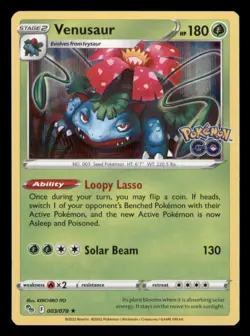 Venusaur 003/078 Holo Rare Pokemon GO Pokemon TCG NM - Image 1