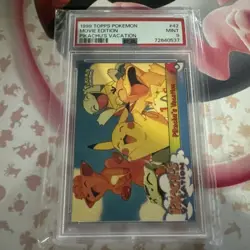 1999 Topps Pokemon Movie Edition Pikachus Vacation Psa 9 Mint - Image 1