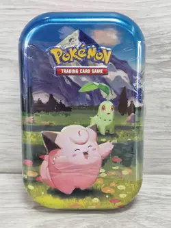 Pokemon TCG Ascended Heroes Mini Tin BRAND NEW SEALED Clefairy Chikorita Artwork - Image 1