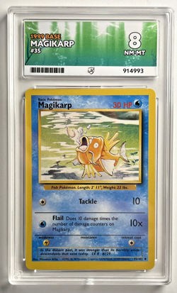 Pokemon TCG WOTC 1999 Base Set - Magikarp 35/102 Graded Ace 8 - Image 2
