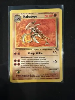 Pokemon Kabutops Fossil 24/62 Rare LP - Image 1