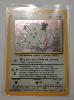 Pokemon 1999 Wotc 5/102 Vintage Rare Base Set Holo Clefairy Hp Tcg Pokemon Card - Image 2