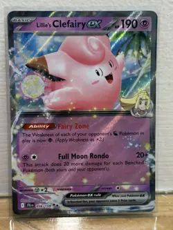 Pokemon TCG Lillies Clefairy EX Holo Rare Card 056/159 Journey Together NM - Image 1
