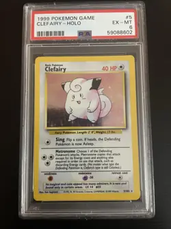 Pokemon Card TCG Clefairy PSA 6 Base Set 5/102 Holo Unlimited Rare 1999 - Image 1
