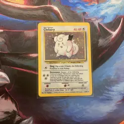 Pokemon TCG Clefairy Holo Rare Card Base Set 5/102 Good Condition - Image 1