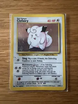 1999 Pokemon TCG Clefairy Holo Rare Card Base Set, 5/102 / Moderately played - Image 3