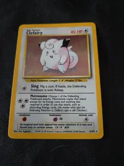 Pokemon TCG Clefairy Holo Rare Card Base Set, 5/102, Unlimited - Image 1