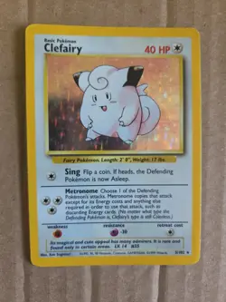Pokemon TCG Clefairy Holo Rare Card Base Set, 5/102, Unlimited - Image 1