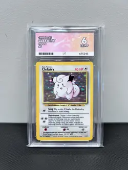 Pokemon TCG Clefairy Base Set Holo Unlimited Rare Card 5/102 Ace 6 - Image 1