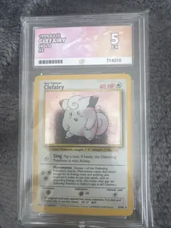 Pokemon TCG Clefairy Base Set Holo Unlimited Rare Card 5/102 - Image 1