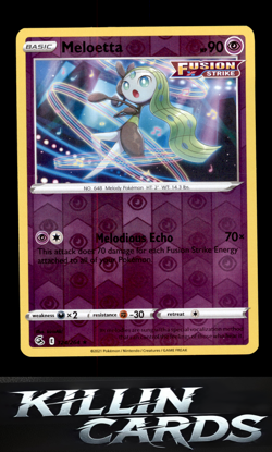 Reverse Holofoil Meloetta 124/264 Pokemon Rare SWSH08: Fusion Strike Card NM - Image 1