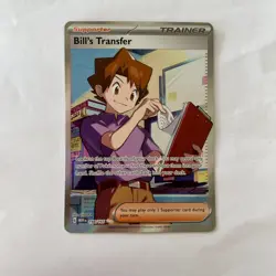 Bill's Transfer 194/165 SV 151 Full Art Ultra Rare Holo Pokemon Card NM - Image 1