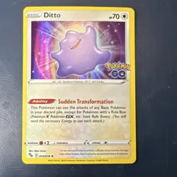 Pokemon Ditto Holo Rare Card 053/078 Pokemon GO 70 HP Basic Sudden Transformati… - Image 1