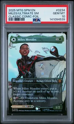 2025 MTG MARVEL'S SPIDER-MAN #0234 MILES MORALES/ULTIMATE SPIDER-MAN PSA 10 - Image 1