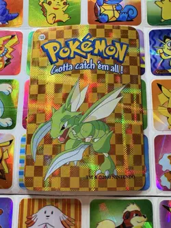 Pokemon scyther Vintage Pocket Monsters Vending HOLO Prism Sticker 2000 Nintendo - Image 2
