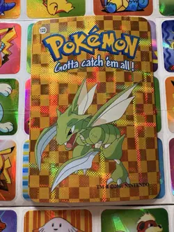 Pokemon scyther Vintage Pocket Monsters Vending HOLO Prism Sticker 2000 Nintendo - Image 5
