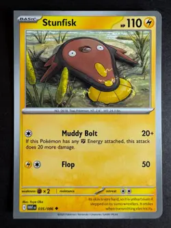 Stunfisk Miscut Sharp Corners 035/086 Pokemon SV White Flare Near Mint - Image 1