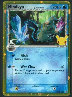Mimikyu SWSH136 Delta Species Pokemon Sword & Shield Celebrations Promo Near Min - Image 1