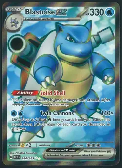 Blastoise EX 184/165 Ultra Rare Full Art Pokemon Scarlet & Violet 151 Near Mint - Image 1