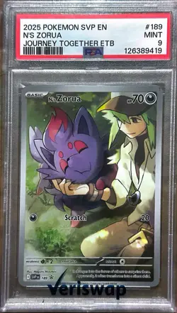 PSA 9 N's Zorua 189 Sv: Scarlet & Violet Promo Cards Holo ETB - Image 1