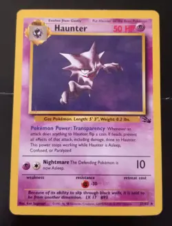 Pokemon TCG Haunter 21/62 Fossil Rare Non-Holo Card WOTC 1999 - Light Play - Image 1