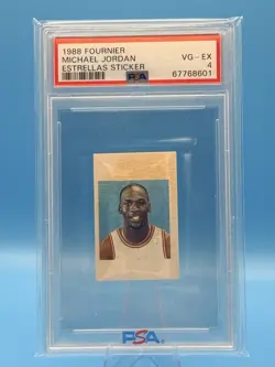 1988 Fournier Michael Jordan Estrellas Sticker PSA 4 VG-EX GOAT Chicago Bulls - Image 1