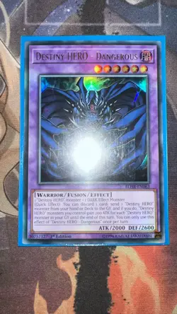 Destiny HERO - Dangerous BLHR-EN063 Ultra Rare 1st Edition YuGiOh Card NM - Image 1