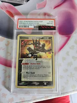 Pokemon Celebrations Greninja Gold Star Promo Card PSA 8 - Image 1