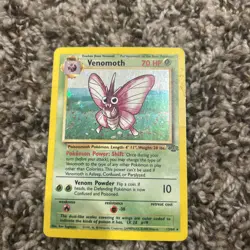 Pokemon TCG Card ~ VENOMOTH ~ 13/64 ~ Jungle Set ~ Unlimited ~ Holo Rare - Image 1