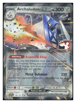 Archaludon ex - Holo Double Rare Prize Pack Series Cards 130/191 NM M021 - Image 1