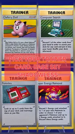 PICK YOUR CARD - Shadowless Base Set Trainer Cards Pokemon 1999 WOTC - Image 3