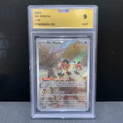 UCG 9 Mint Mr. Mime AR 179/165 Pokemon Card 151 MEW 179 Art Rare 2023 ENG - Image 1