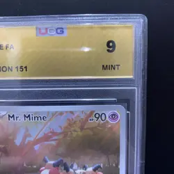 UCG 9 Mint Mr. Mime AR 179/165 Pokemon Card 151 MEW 179 Art Rare 2023 ENG - Image 3