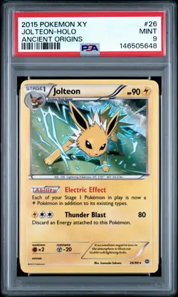 2015 POKEMON XY ANCIENT ORIGINS #26 JOLTEON-HOLO PSA 9 - Image 1